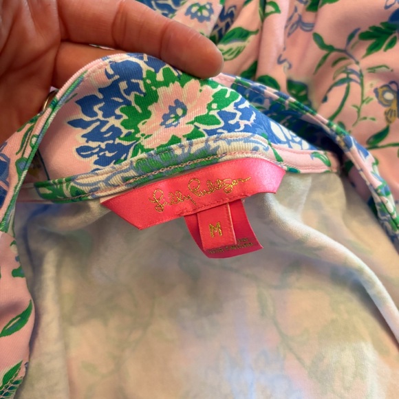 NWOT Lilly Pulitzer Sailynn Short Sleeve Romper Conch Shell Pink Rumor Has It - Picture 9 of 13